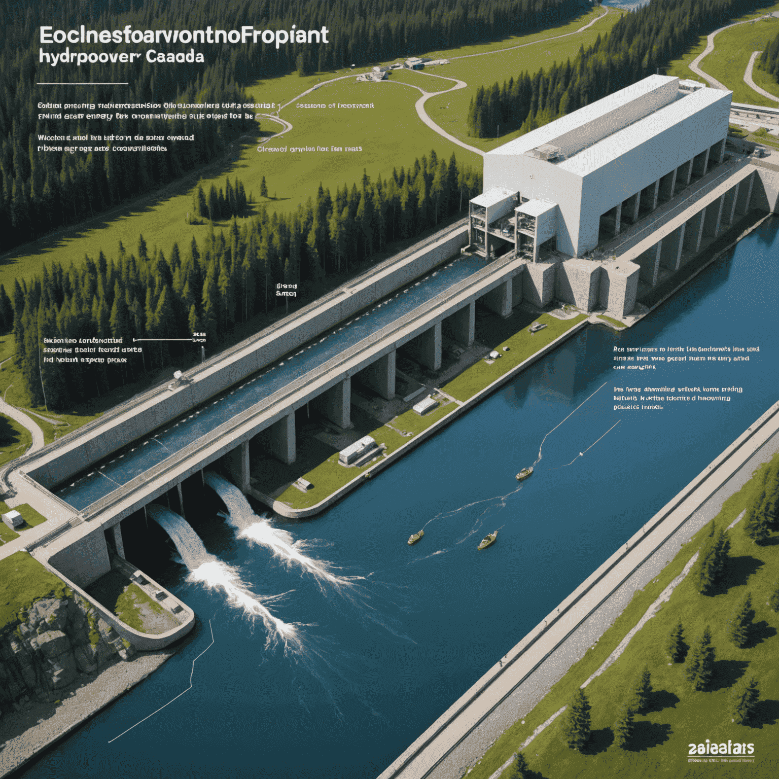 An infographic showing the improvements in fish passage and energy output at the EcoInnovations hydropower plant in Canada